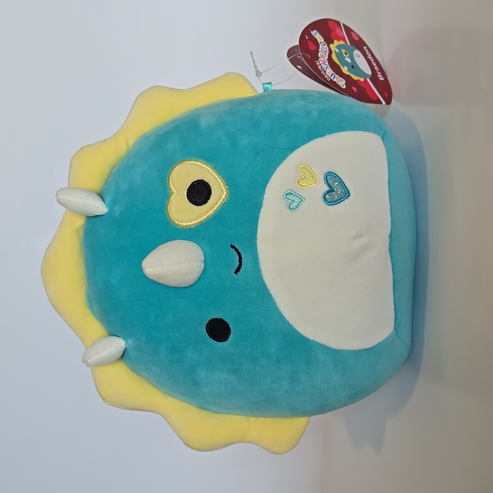 Squishmallows “Braedon” the Teal Triceratops dinosaur Plush